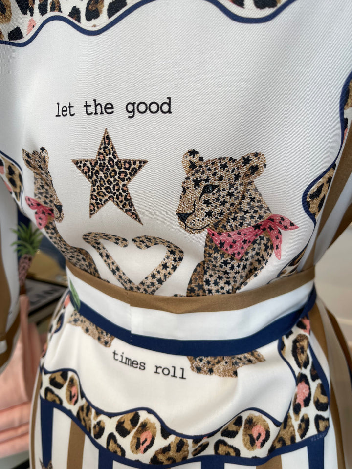 Striped Pineapple Shirt Dress