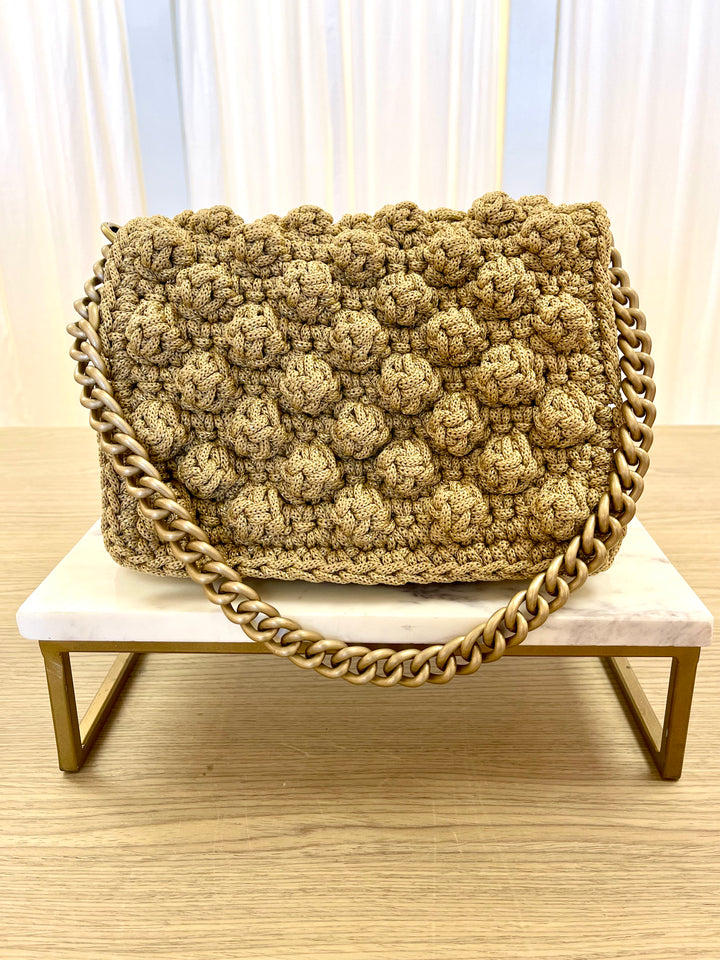 Bubbles Medium Bag in Gold in Metallic