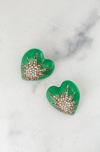 Heart of Tefiti Earrings - Green