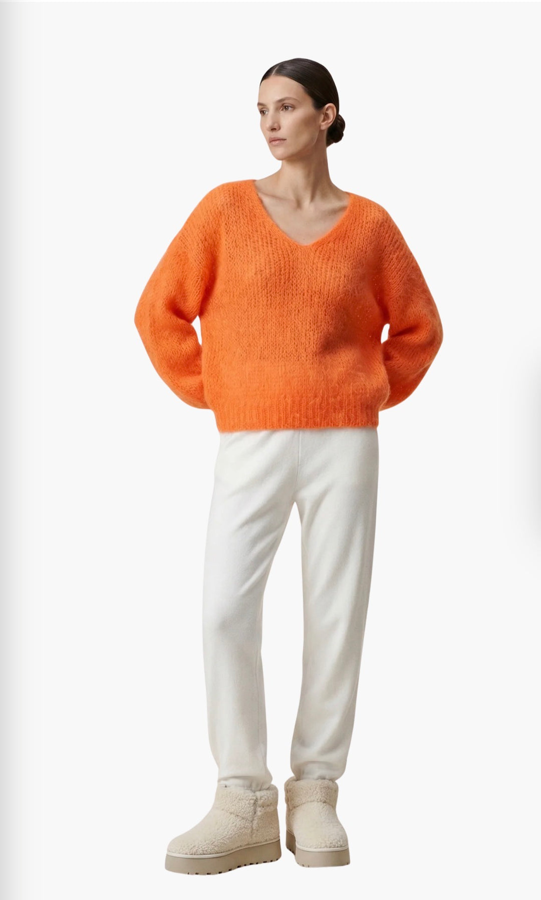 Milana Alpaca Pullover in Burnt Orange