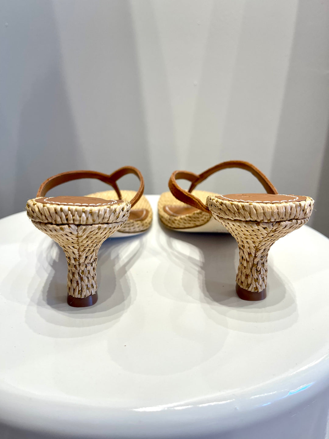 Freja Thong Kitten Heel in Tobacco Natural