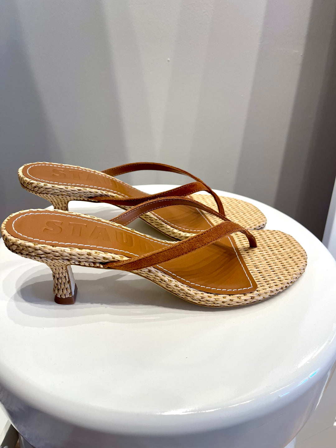 Freja Thong Kitten Heel in Tobacco Natural