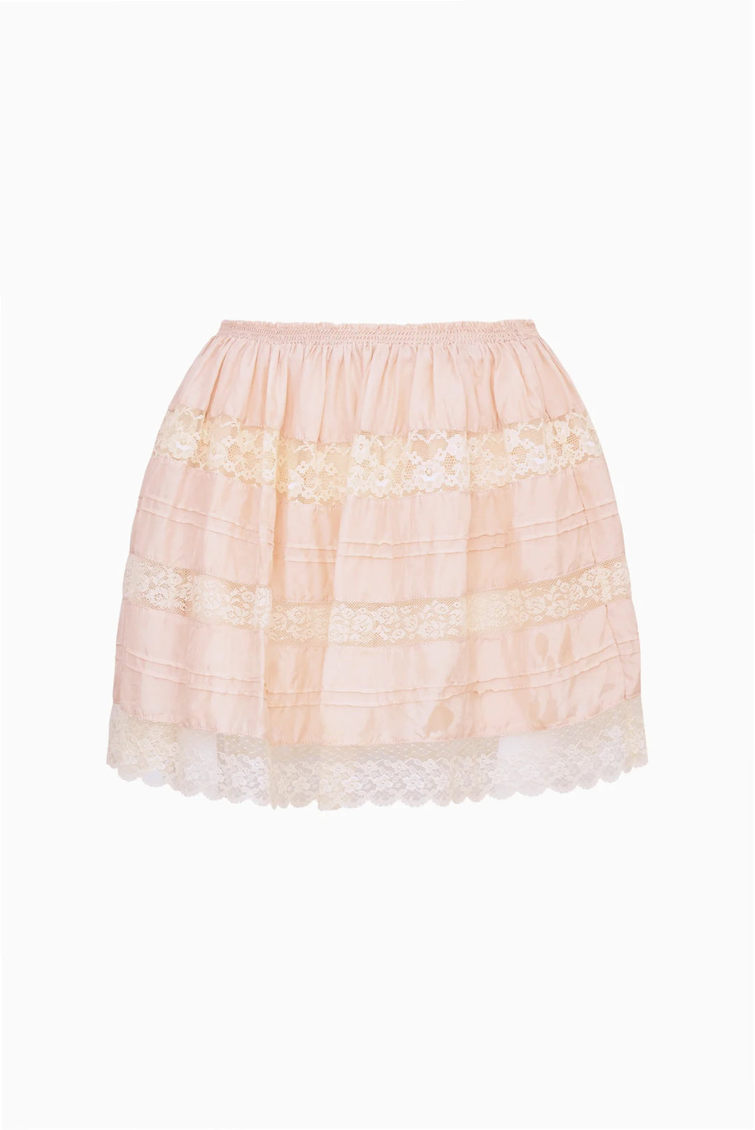 Klara Silk Lace-Trimmed Mini Skirt