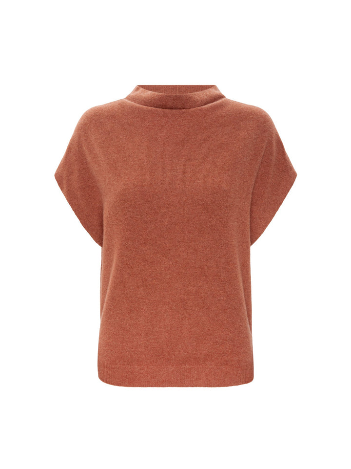Morten Cashmere Funnel Neck in Canyon Orange