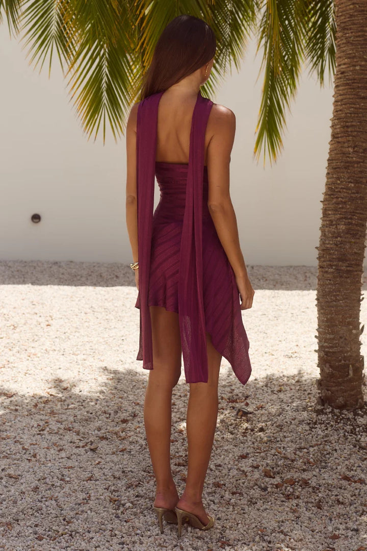 Paige Scoop Neck Mini Dress in Plum