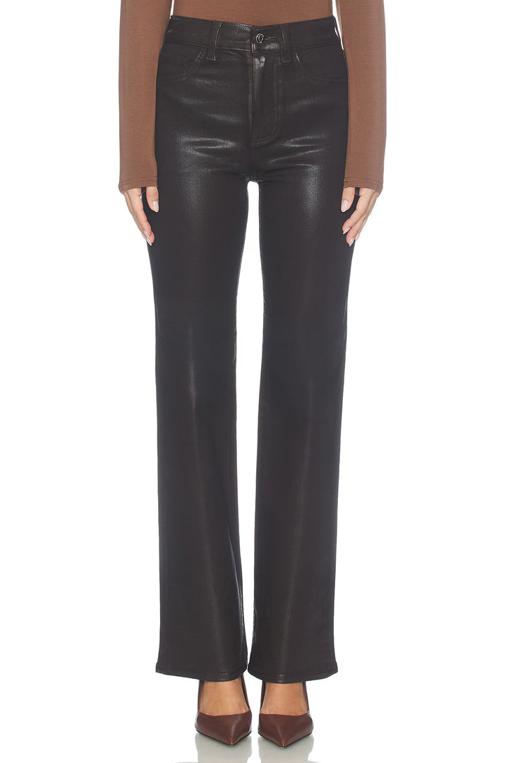 Evie High Rise Slim Boot in Coated Mocha