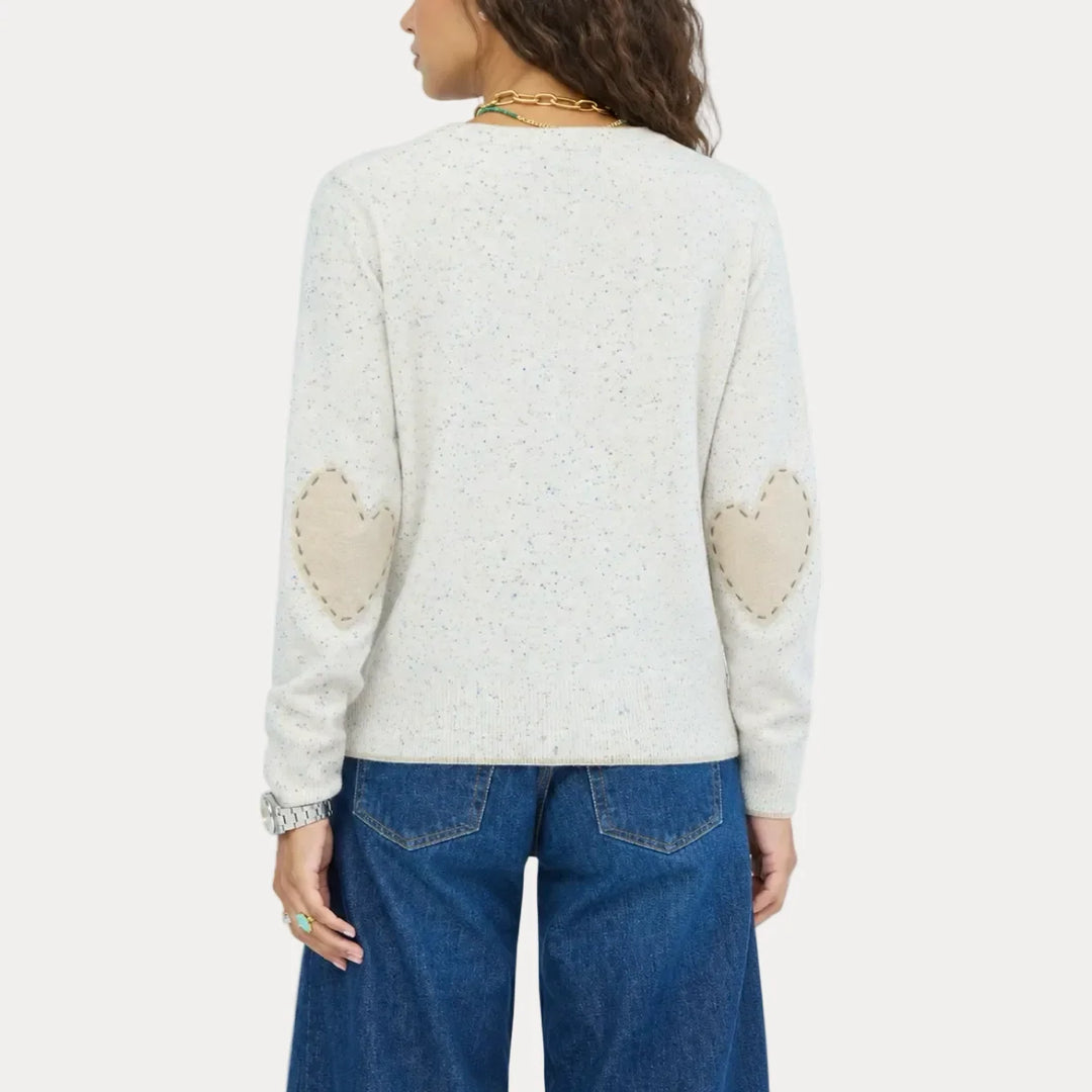 Patchwork Pullover Sweater in Natural