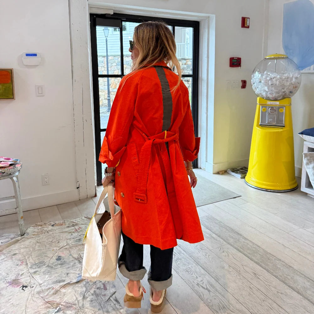 Color Washed Trench in Tomato