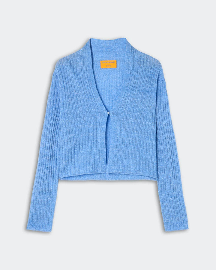Rib Stealth Cardigan in Delft Blue