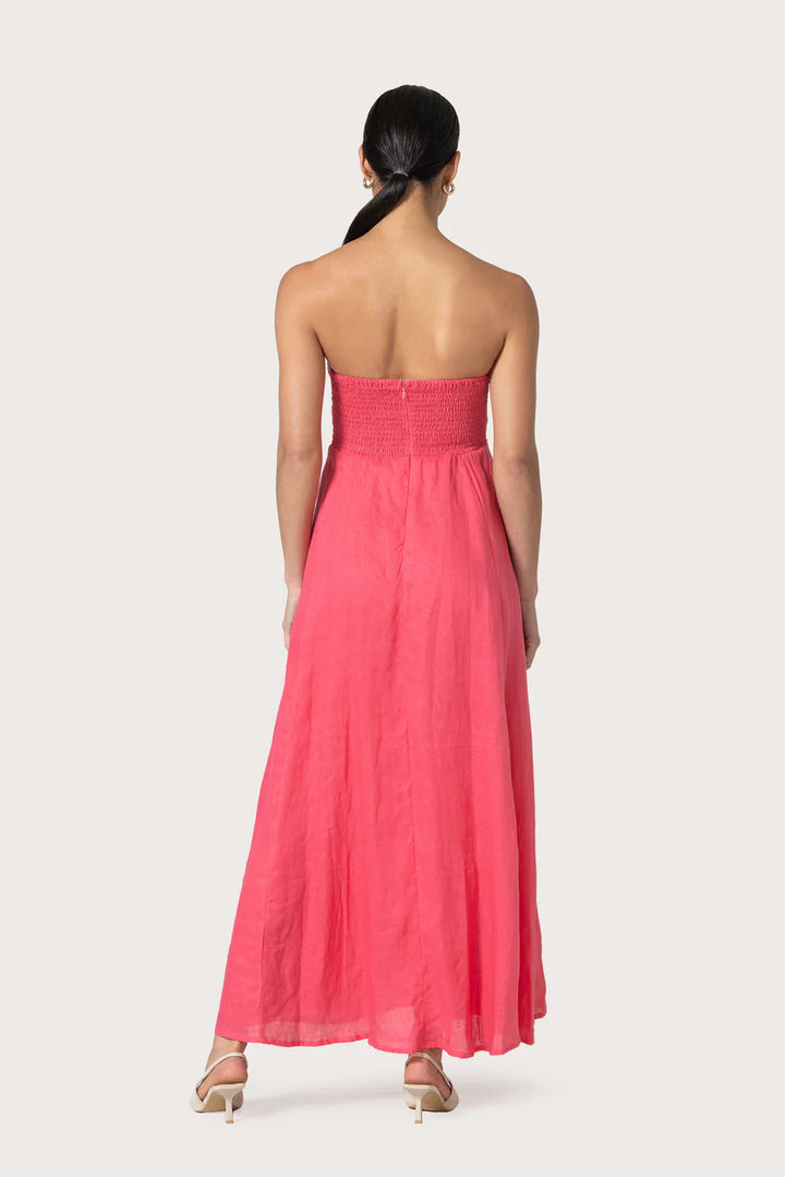Talia Linen Maxi Dress - Rasberry