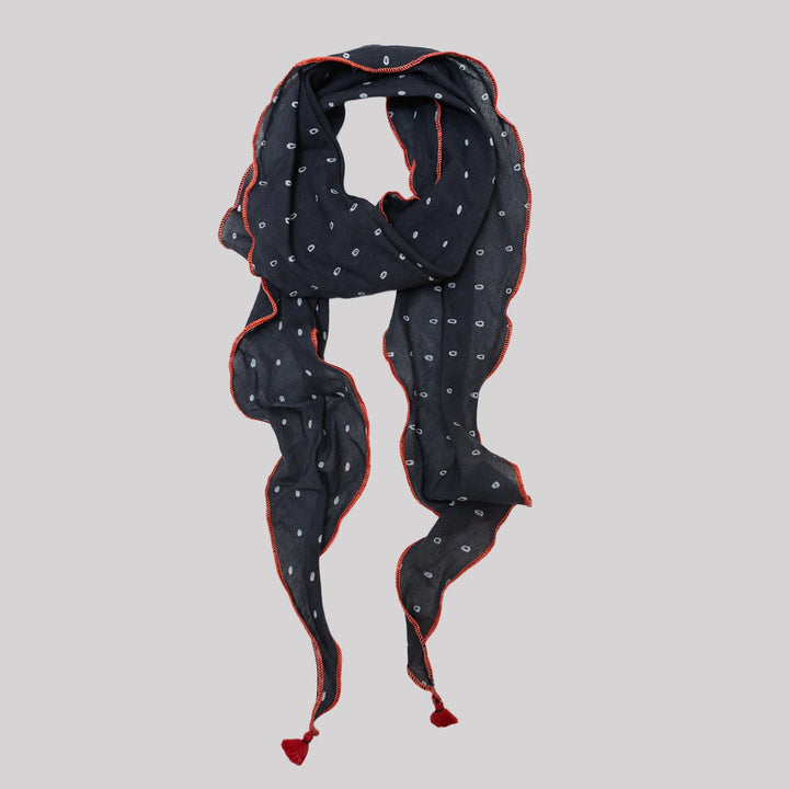 Bandhani Tie Dye Scarf in Black