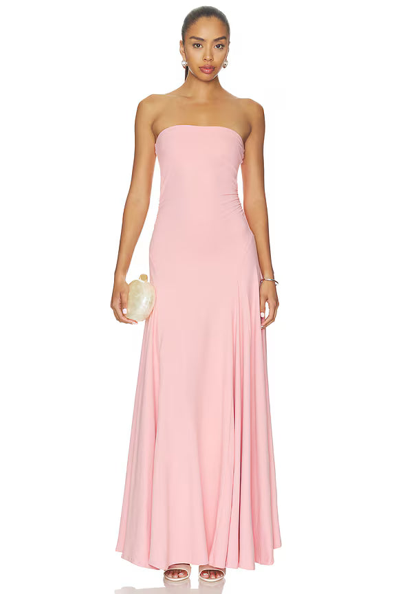 Gathered Strapless Maxi Dress