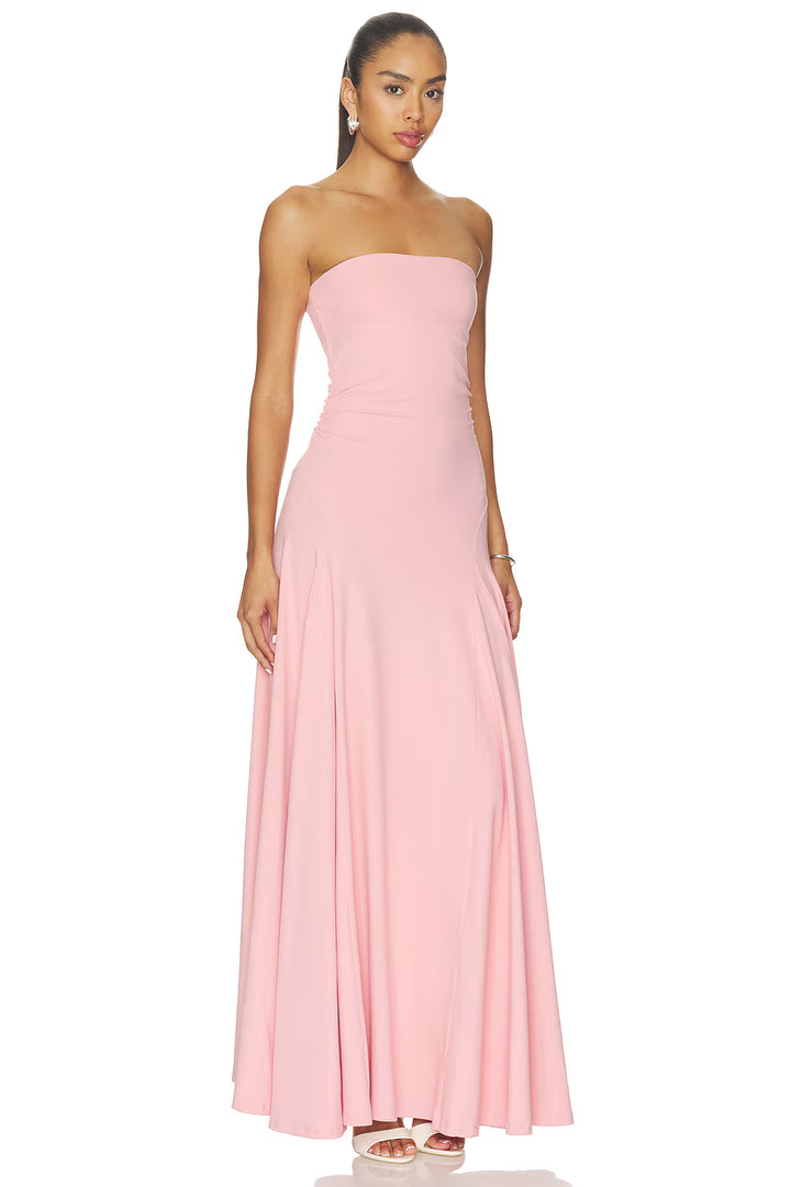 Gathered Strapless Maxi Dress