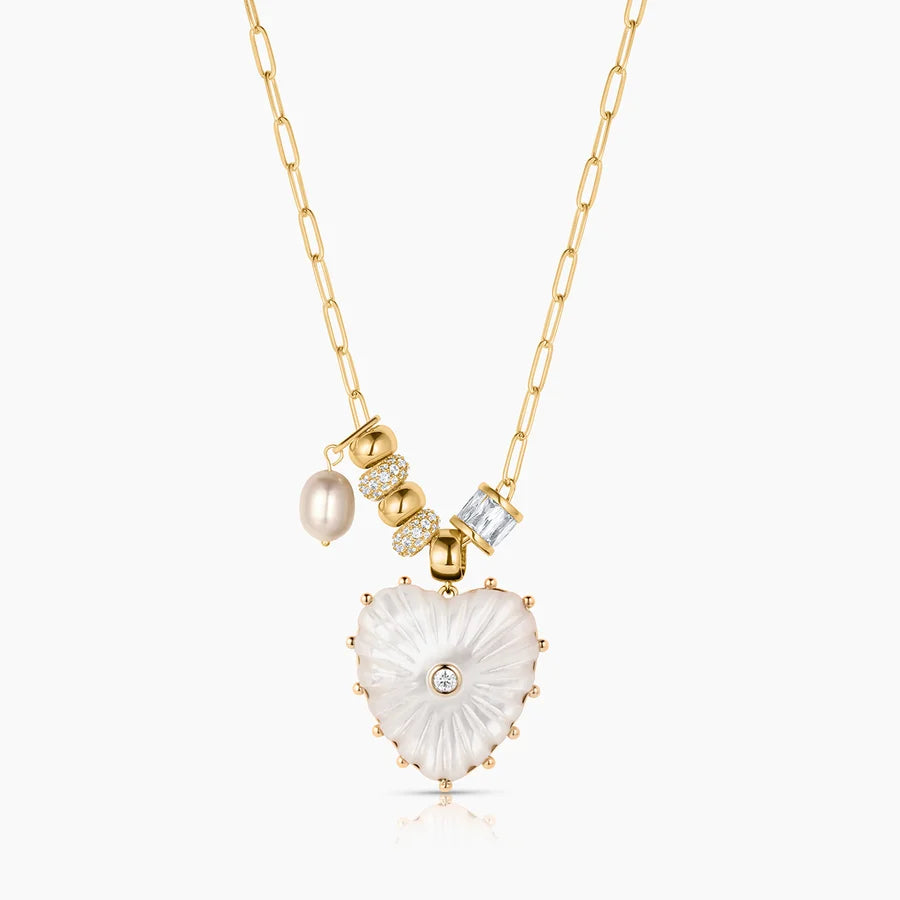 Soirée Mother Of Pearl Heart Necklace