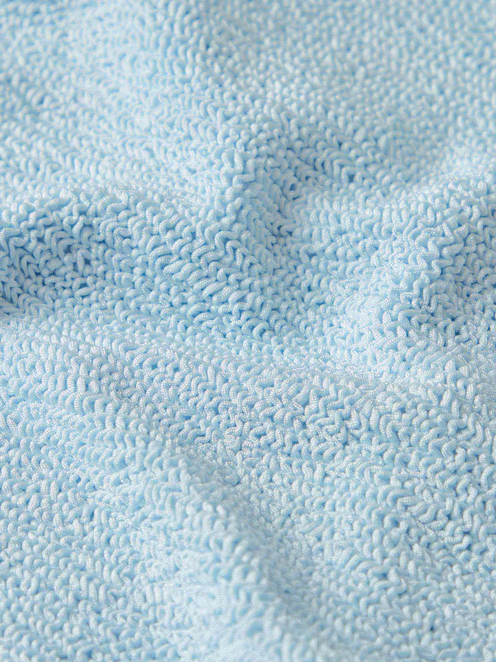 Square Neck Swim Metallic Ice Blue