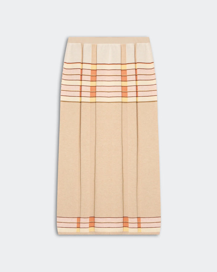 Plaited Rib Skirt in Sandstone