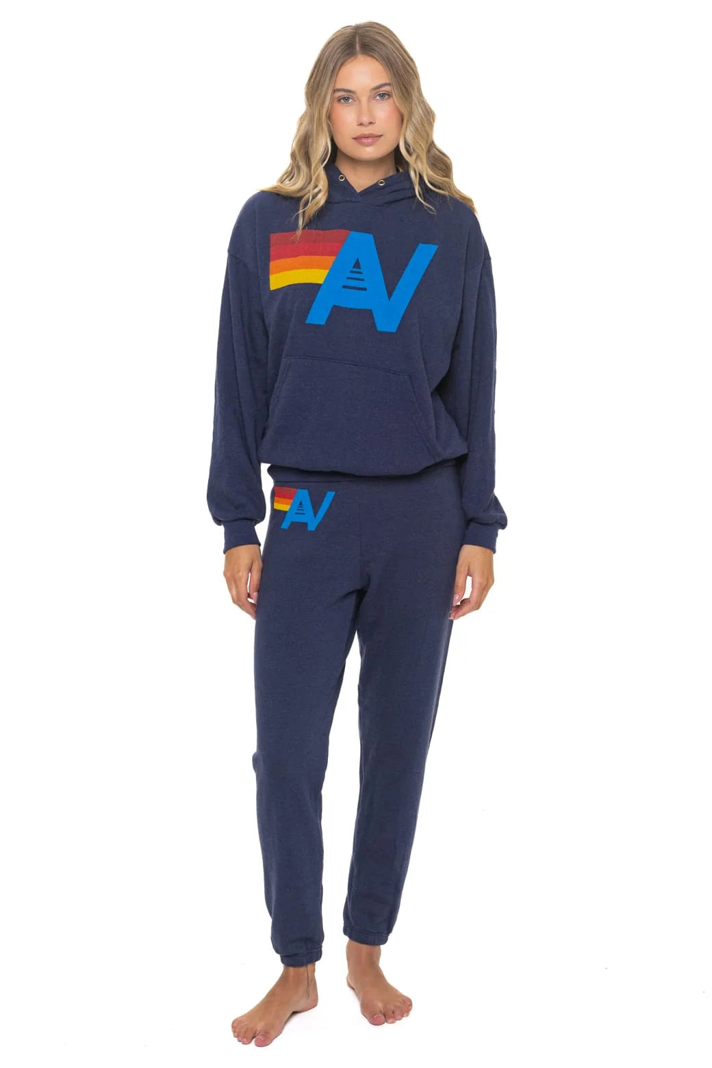 Logo Pullover Relaxed Hoodie in Navy