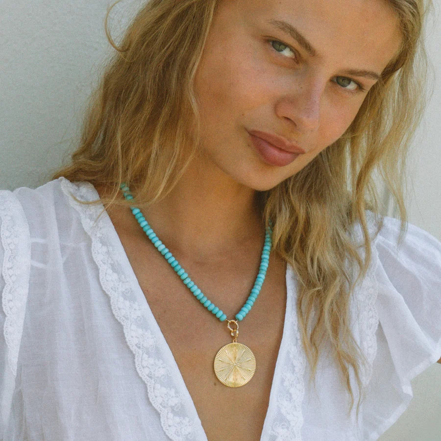 Paloma Turquoise Charm Necklace