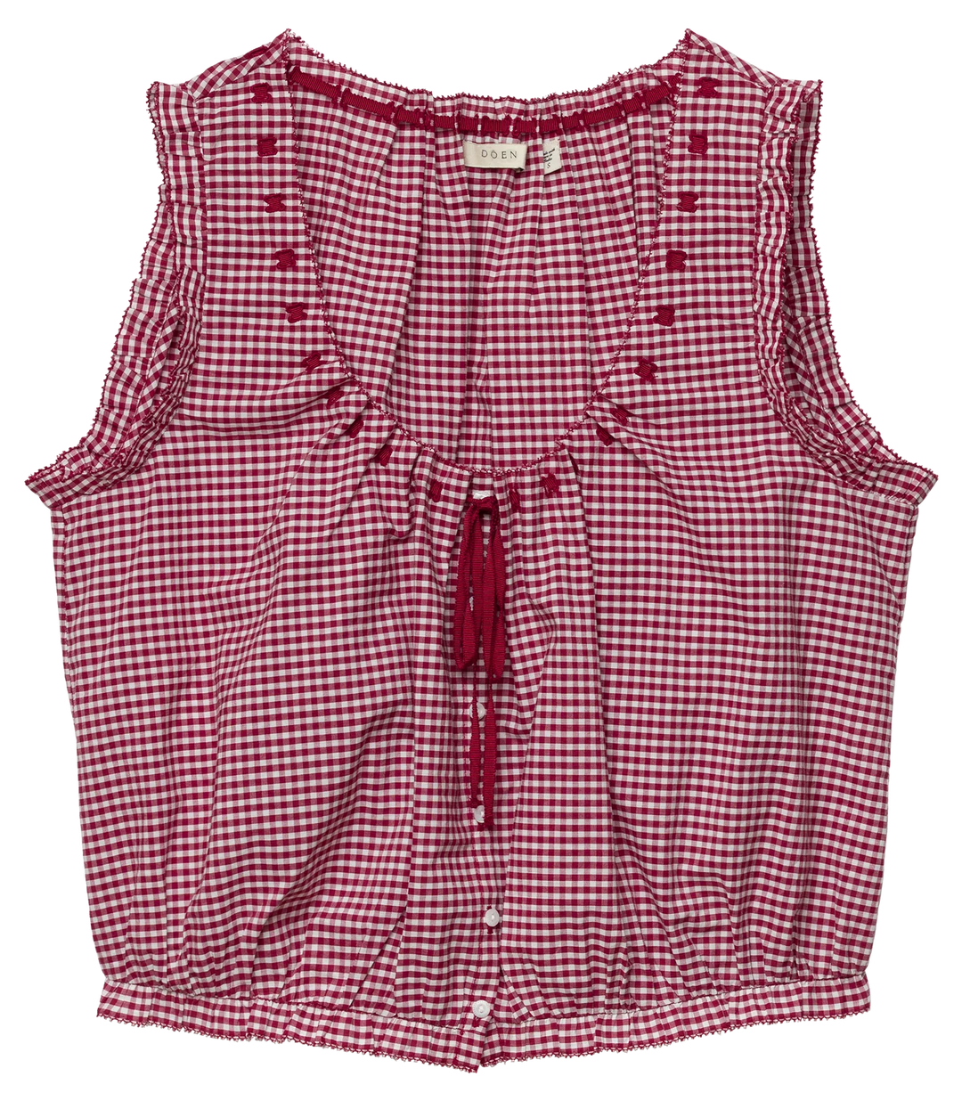 TRAVELER TOP IN MULBERRY LA MADDALENA GINGHAM
