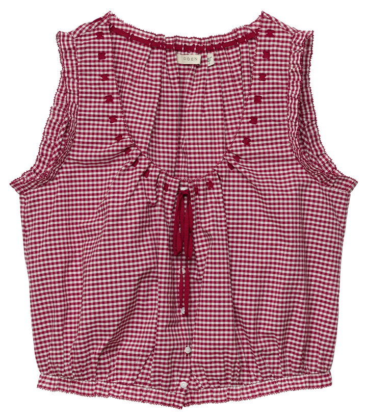 TRAVELER TOP IN MULBERRY LA MADDALENA GINGHAM