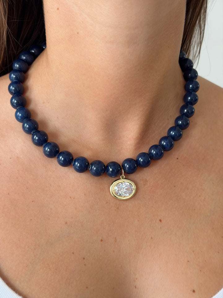 Autumn Naples Necklace in Navy Blue
