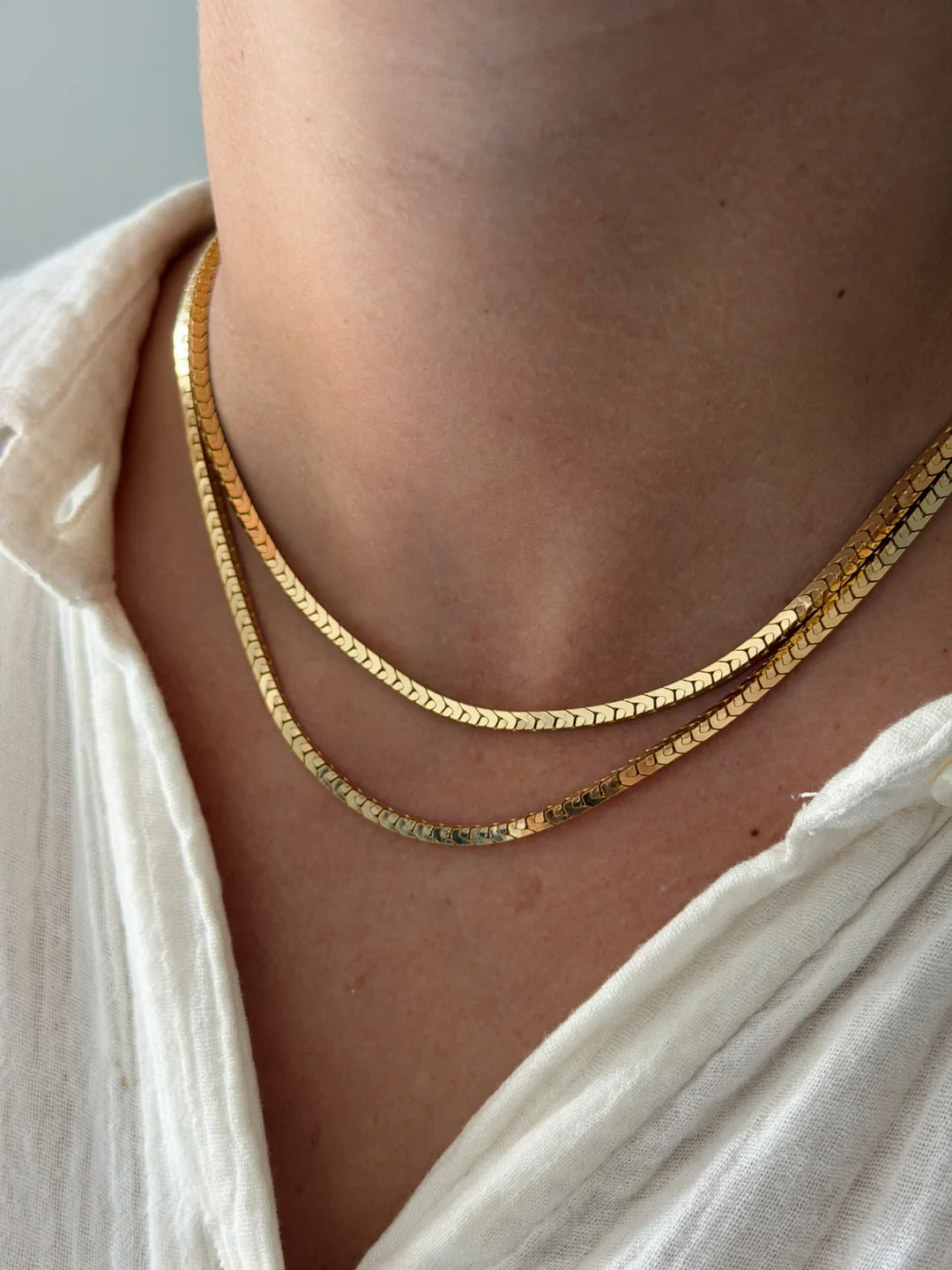 Gold Chain Duo Necklace
