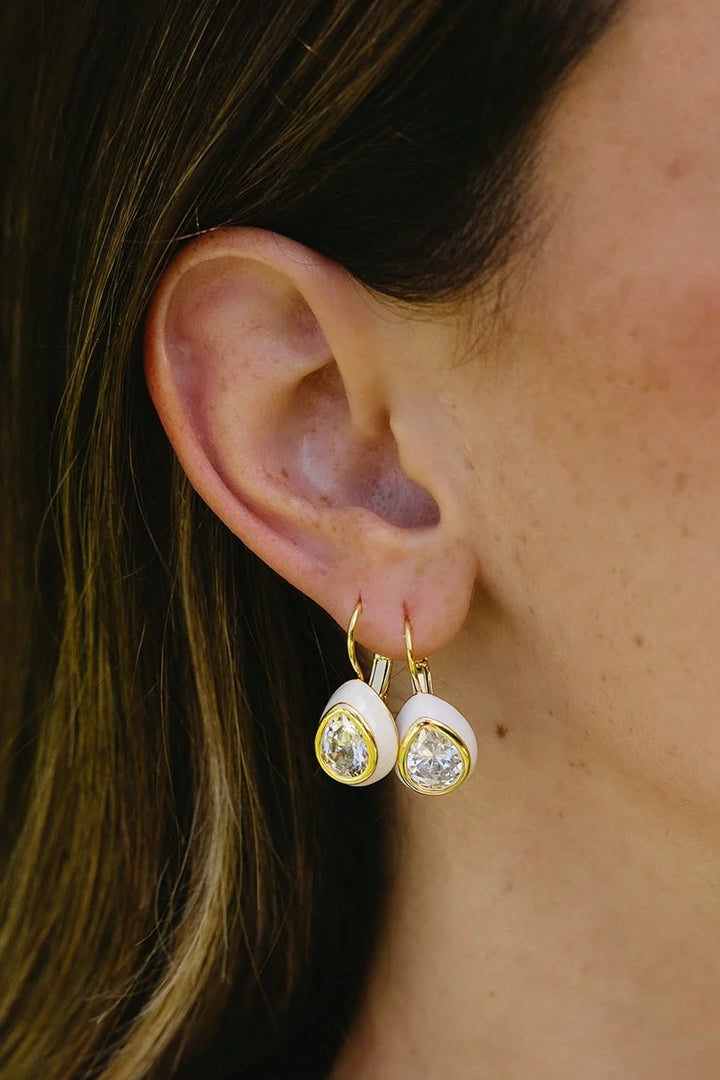 Enamel Pear Earrings
