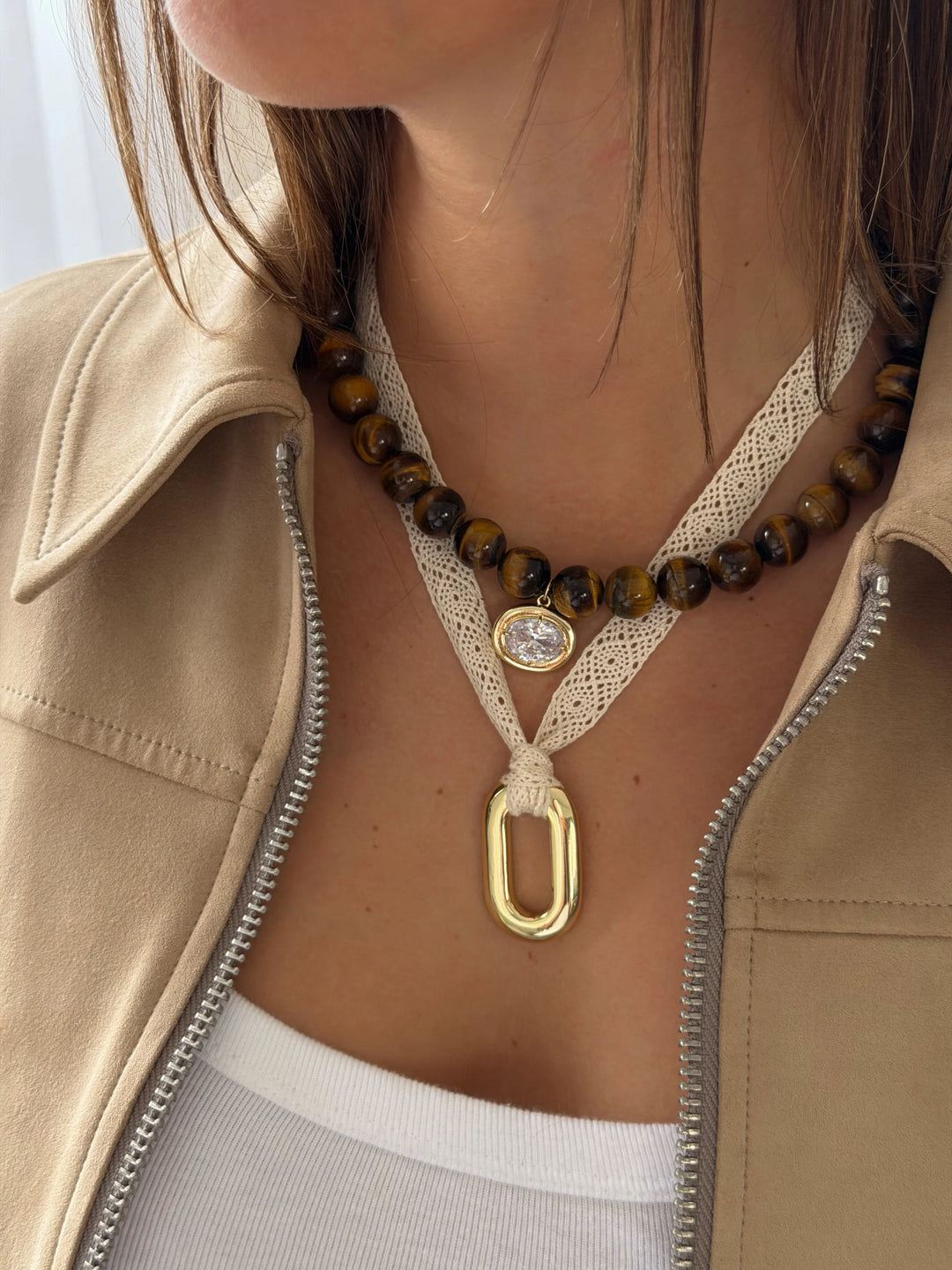 Autumn Naples Necklace in Brown Tigers Eye