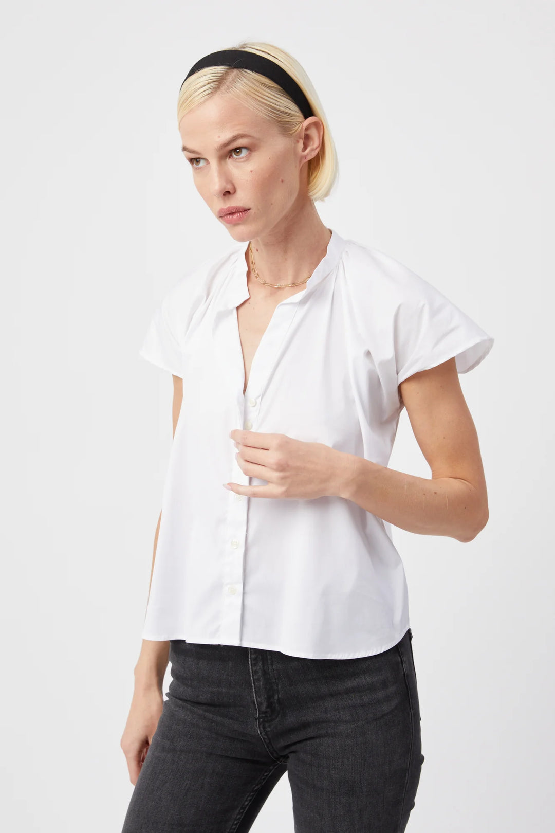 The Flutter Shoulder Short Sleeve Shirt