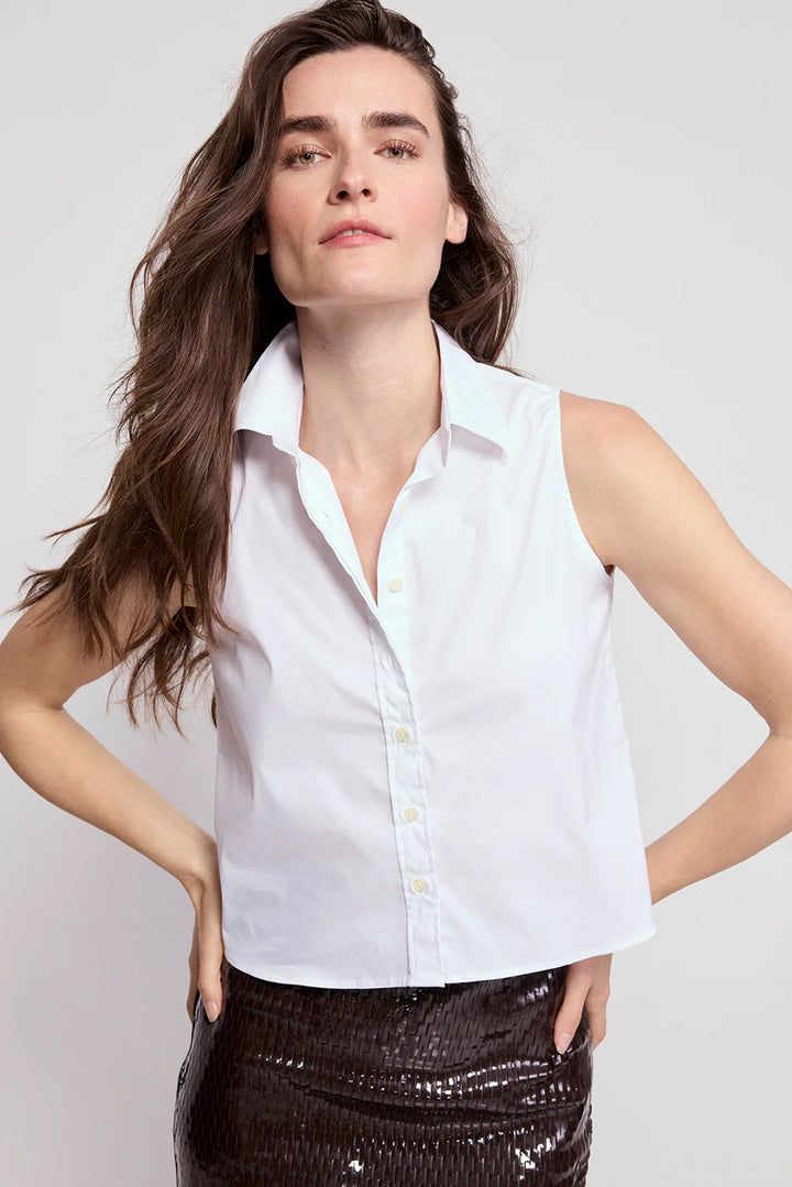 The Boxy Sleeveless Top in White