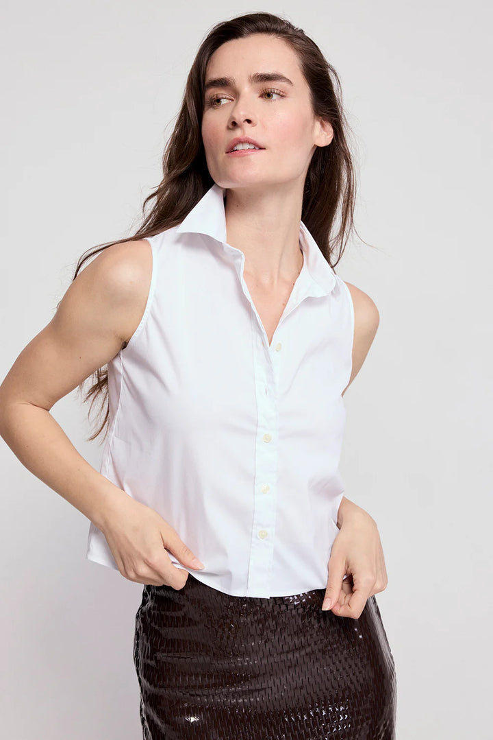 The Boxy Sleeveless Top in White