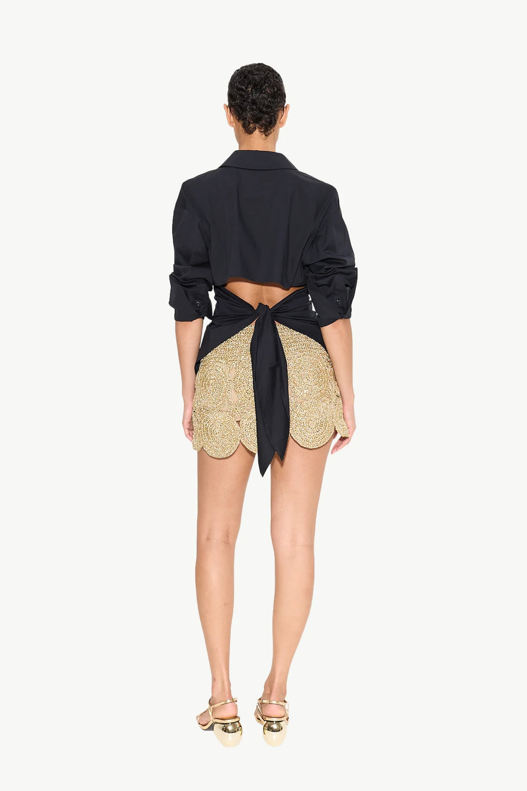 beep beep mini skirt in gold