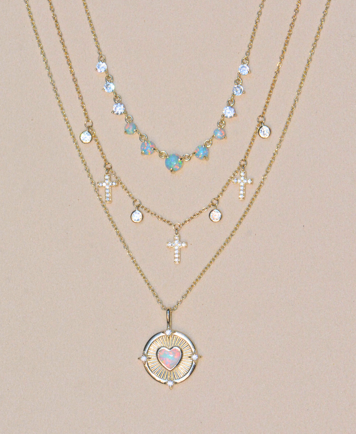 Mini Cross Choker Necklace: Gold