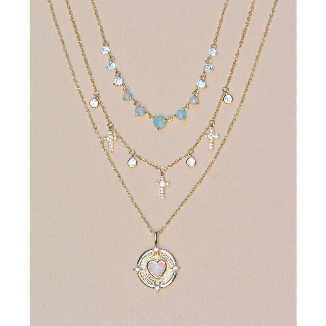 Mini Cross Choker Necklace - Gold