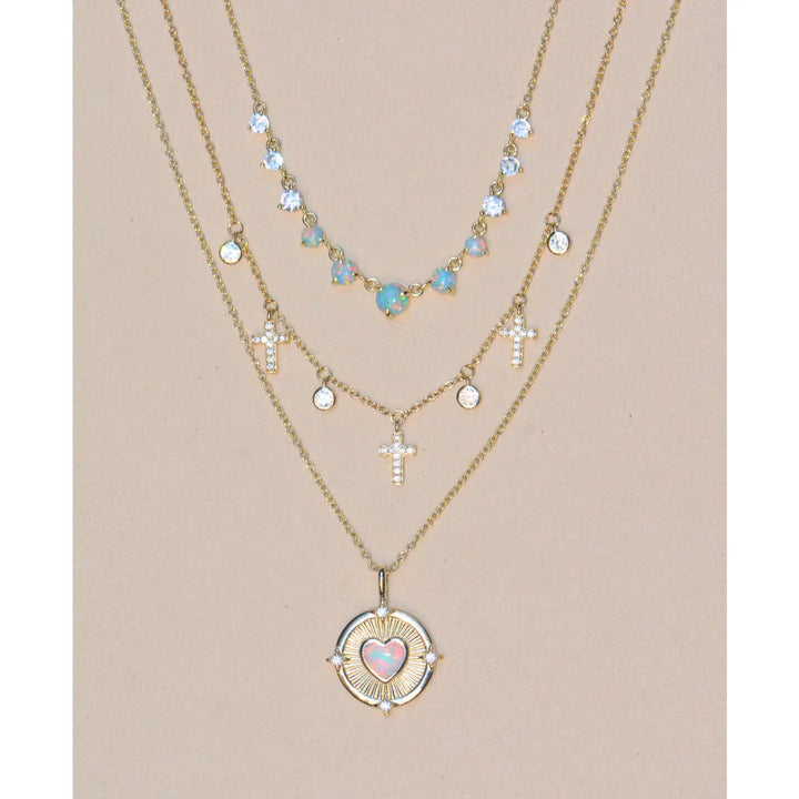 Mini Cross Choker Necklace - Gold