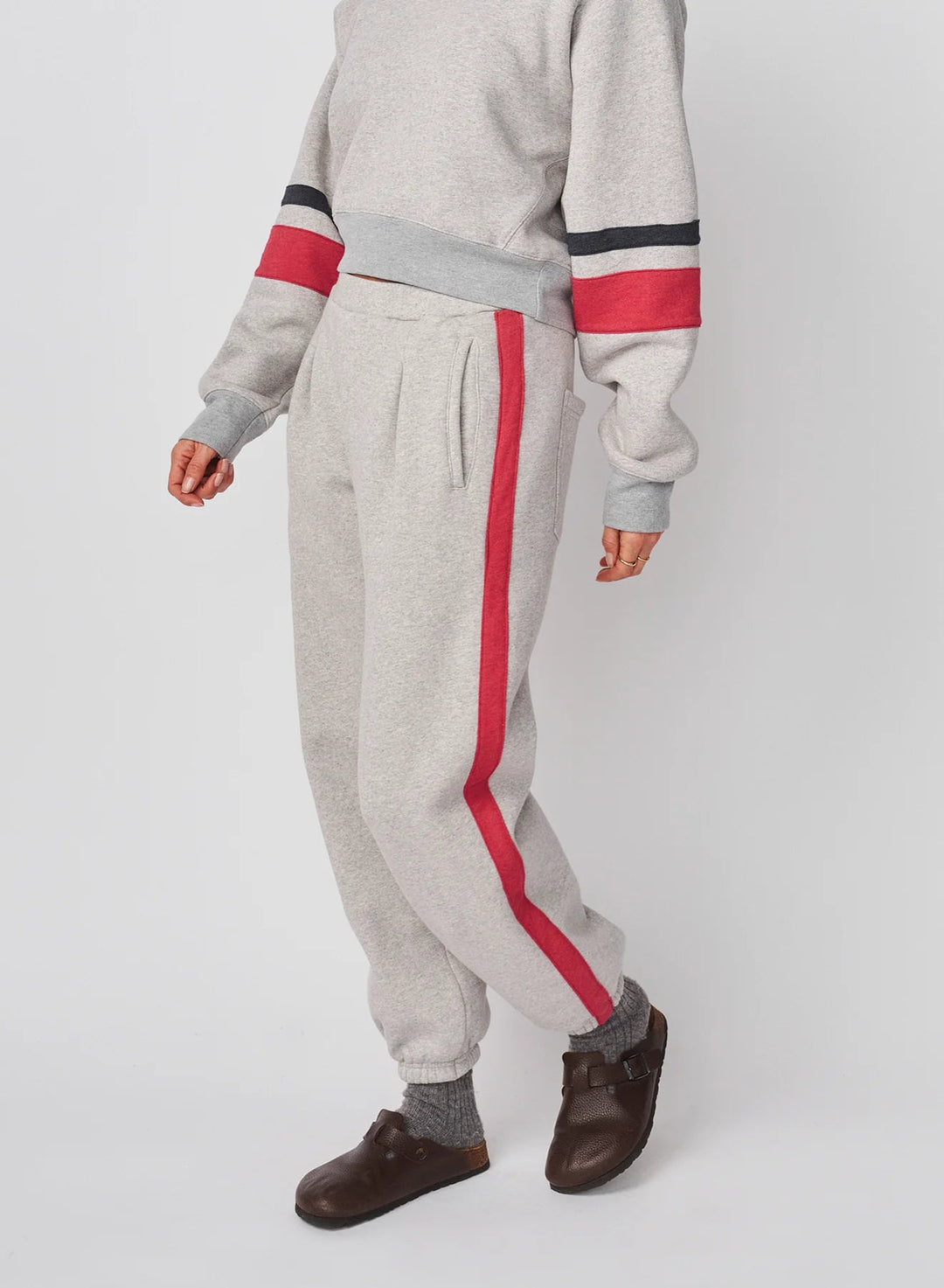 Academy Cropped Hoodie in Heather Gray - obligato