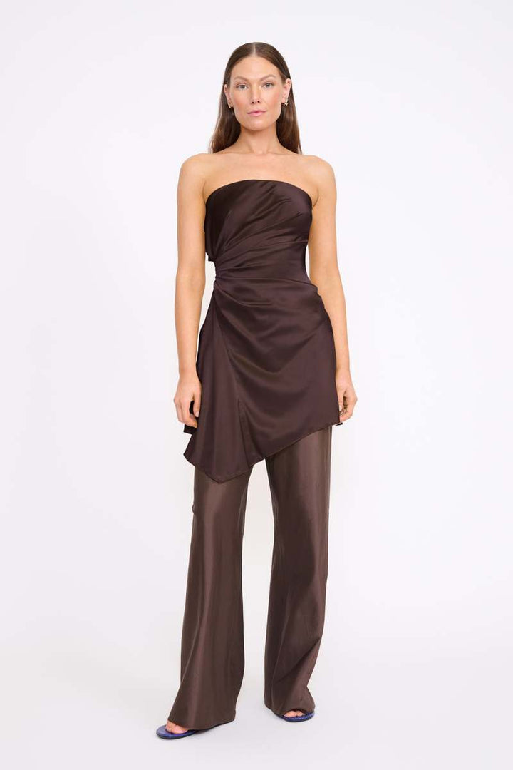 Adriana Silk Mini Dress Earth - obligato