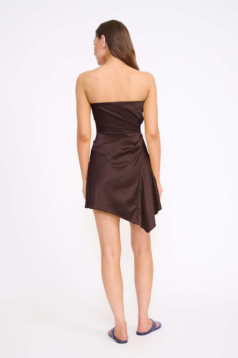Adriana Silk Mini Dress Earth - obligato
