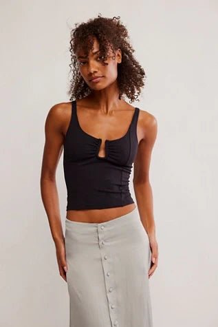 Ahead Of The Curve Cami in Black - obligato