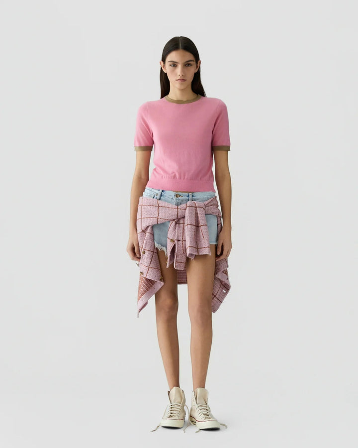 Airy Ringer Tee in Sprinkle/Camel - obligato