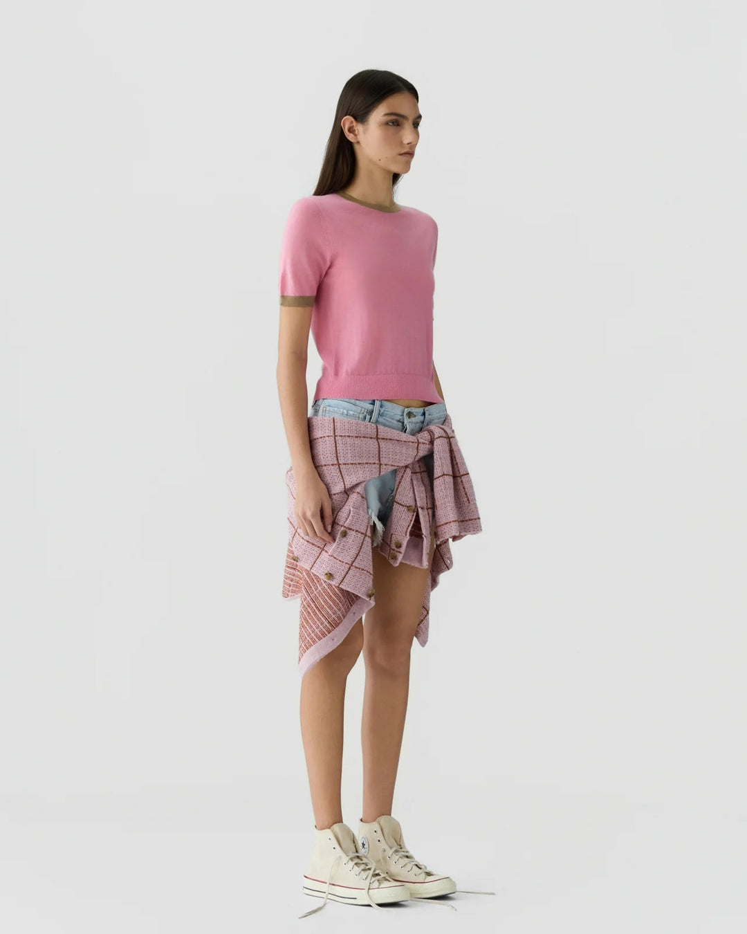 Airy Ringer Tee in Sprinkle/Camel - obligato