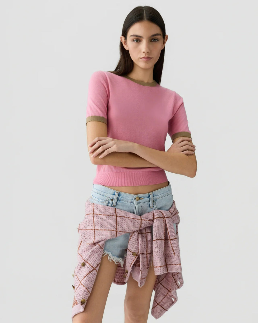Airy Ringer Tee in Sprinkle/Camel - obligato