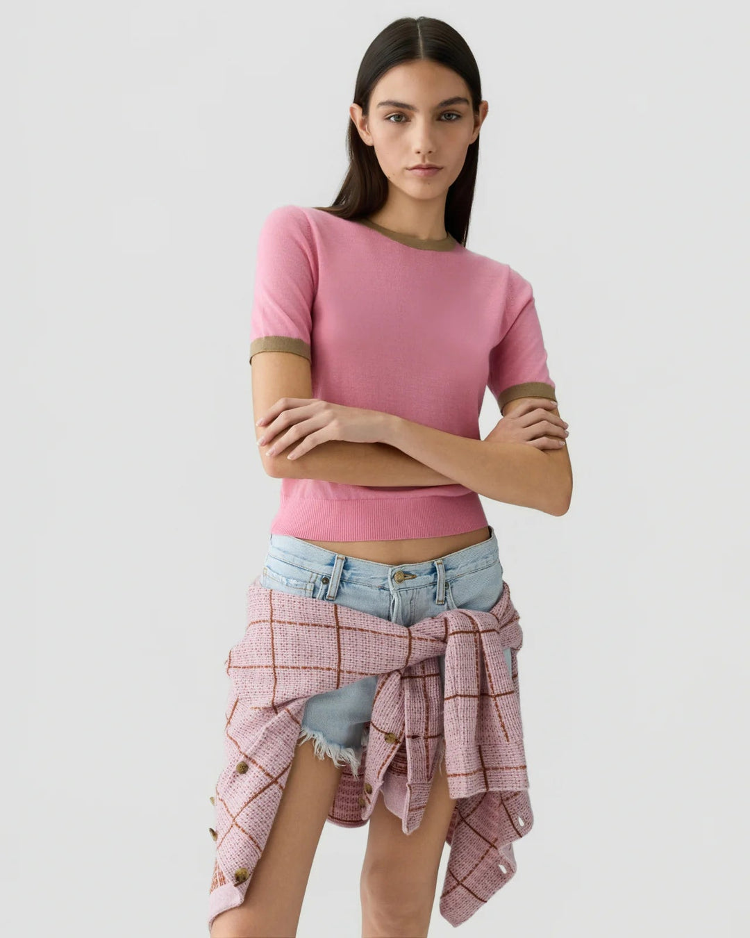 Airy Ringer Tee in Sprinkle/Camel - obligato