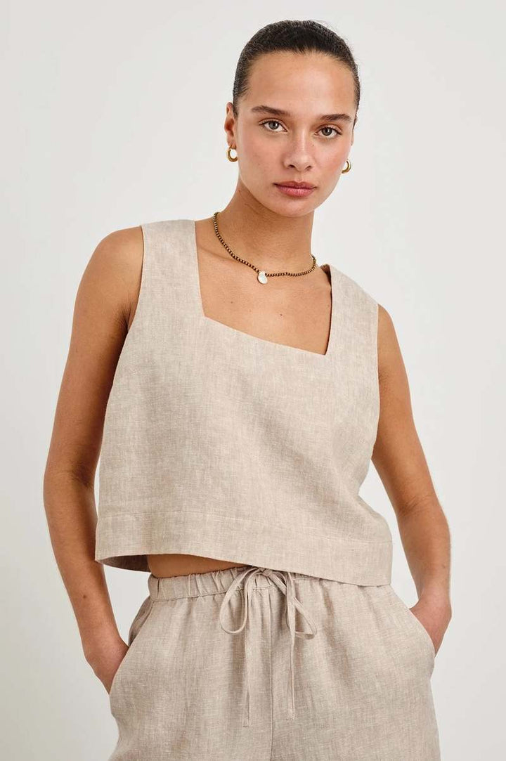 Akira Top in Heathered Flax - obligato