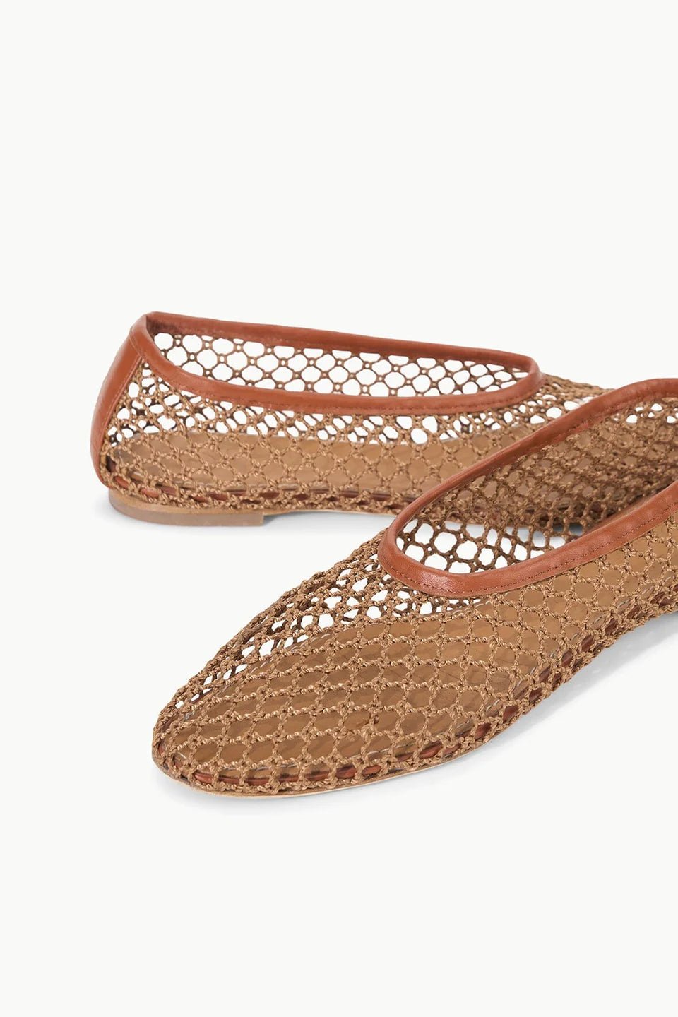 Alba Ballet Flat in Tan Netting - obligato