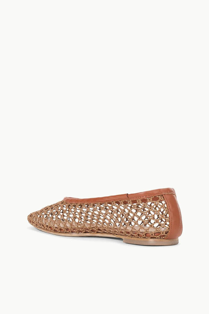 Alba Ballet Flat in Tan Netting - obligato