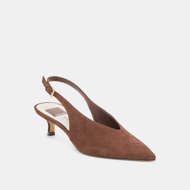 Aleena Heels in Brown Suede - obligato