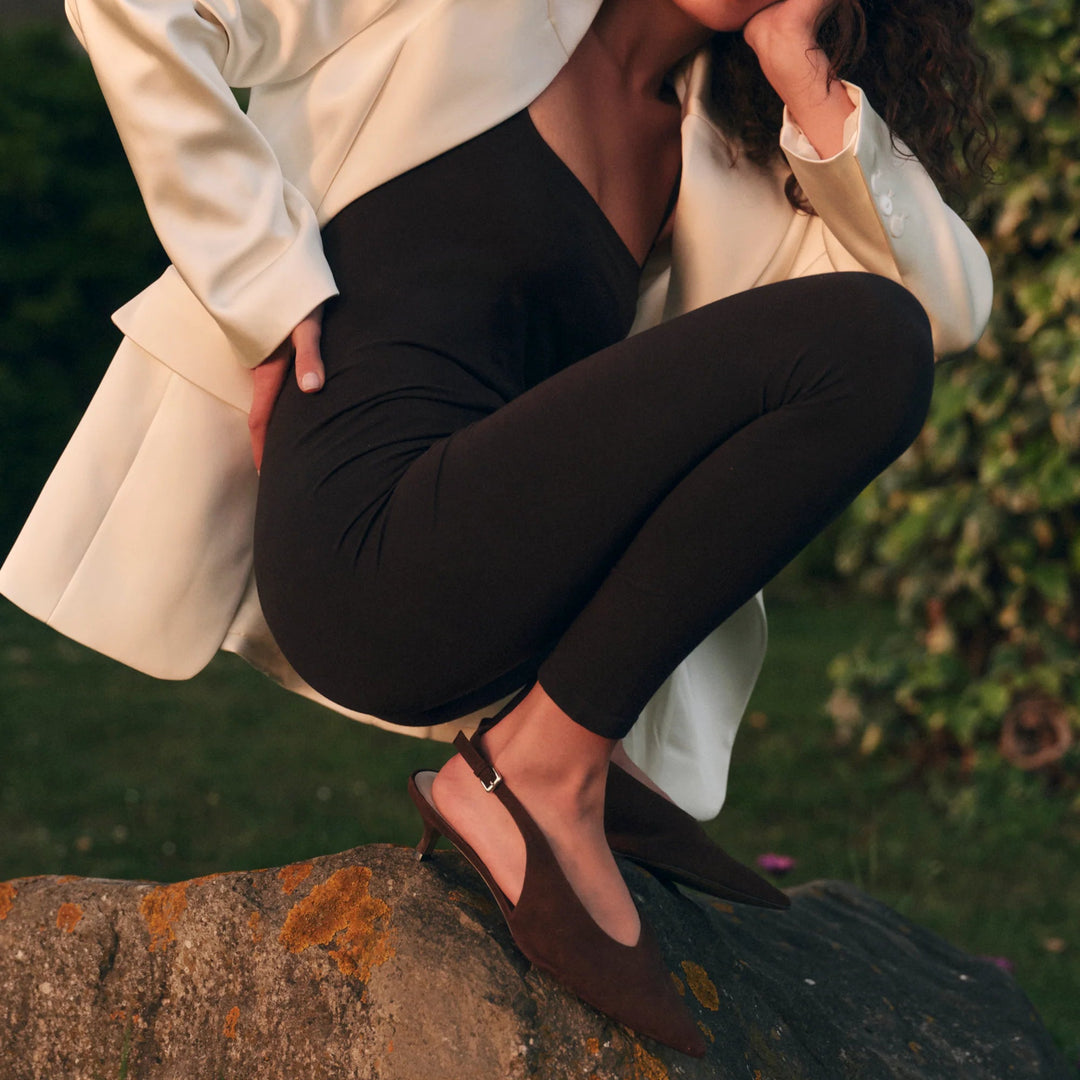 Aleena Heels in Brown Suede - obligato