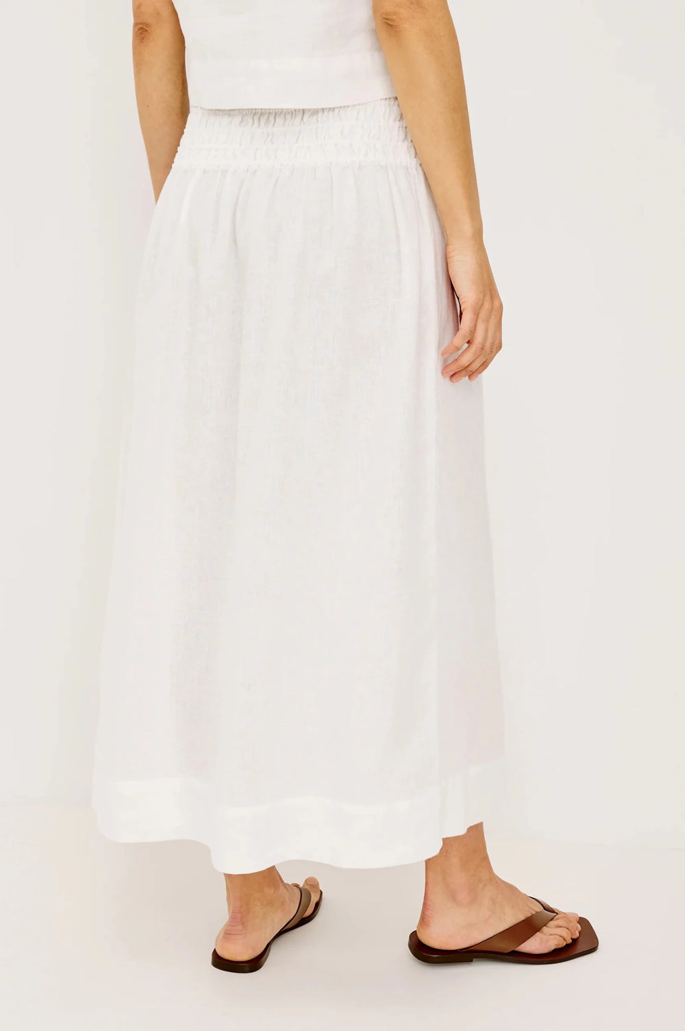 Alessa Skirt in White Linen - obligato