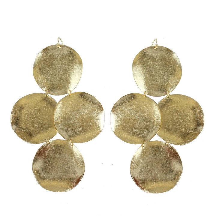 Alexia Statement Coin Earrings: Gold Plated - obligato